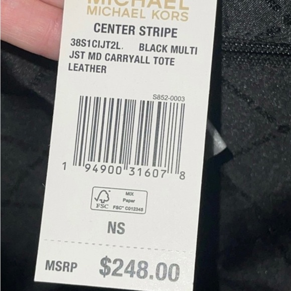 Micheal Kors Gray Center Strip Tote - Picture 6 of 6